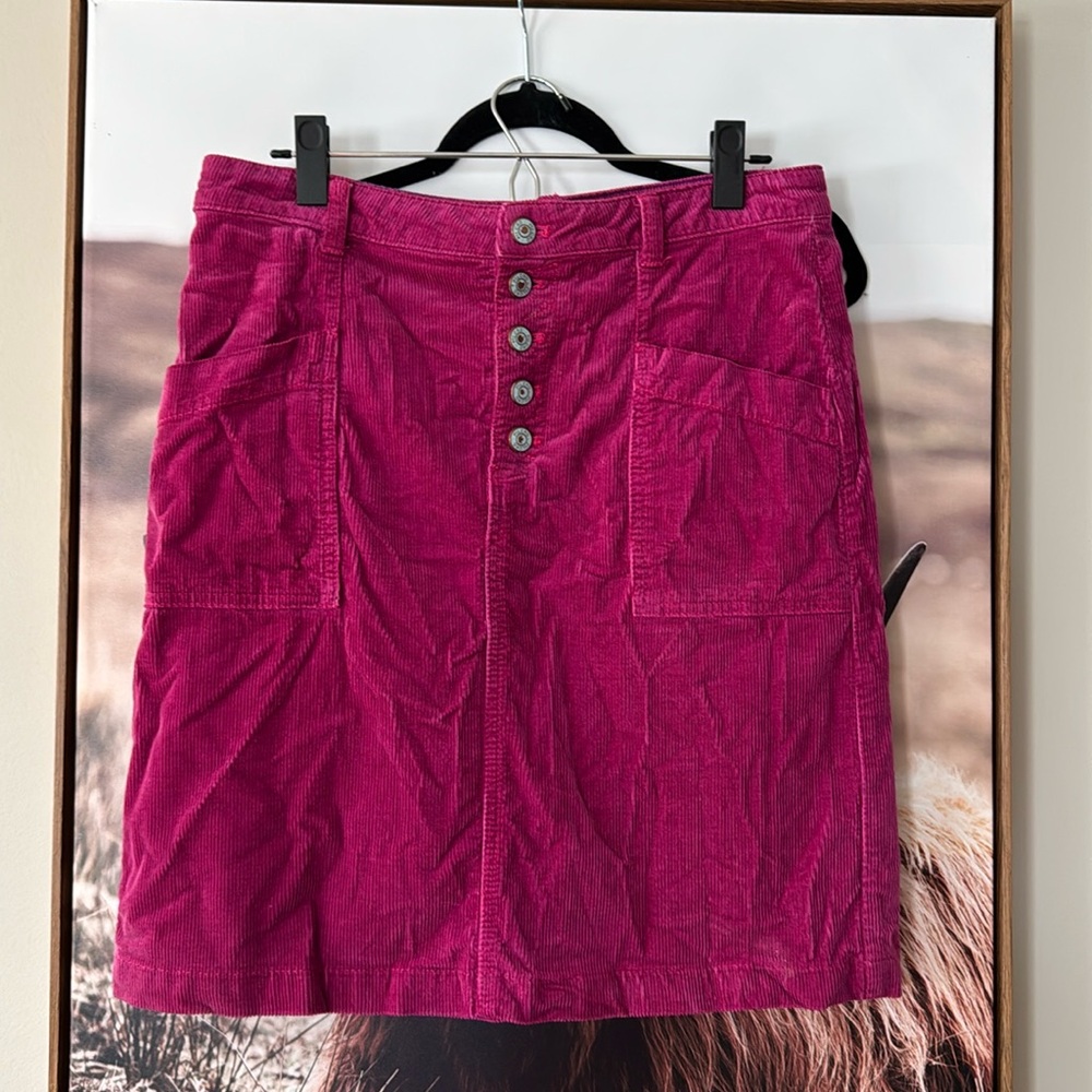 Anthropologie Pilcro Pink Corduroy Skirt
